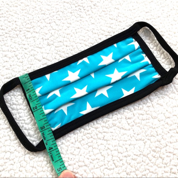 ❤️ 5 for $15 Zenana Star Print Sky Blue Face Mask - Picture 5 of 8